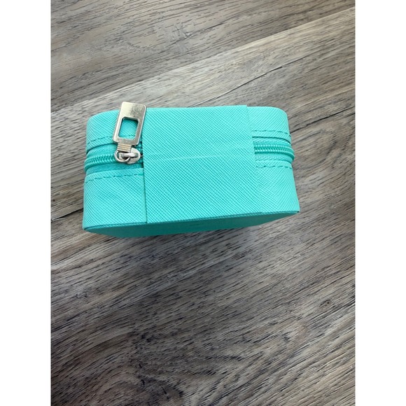 Mallory Travel Jewelry Case – Turquoise Compact Organizer w/ Ring Slots - Picture 4 of 9